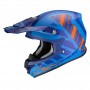 Gama alta casco de moto cross azul y naranja 2021