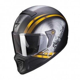 CASCO SCORPION EXO HX1 OHNO NEGRO MATE Y ORO