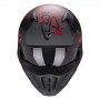 CASCO SCORPION COVERT-X WALL TAPETE ROJO OSCURO Y PLATA