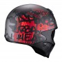 CASCO SCORPION COVERT-X WALL TAPETE ROJO OSCURO Y PLATA