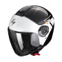 CASCO SCORPION EXO CITY II MALL NEGRO METAL BLANCO PLATA