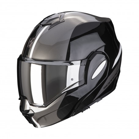 CASCO SCORPION EXO TECH EVO FORZA NEGRO PLATA