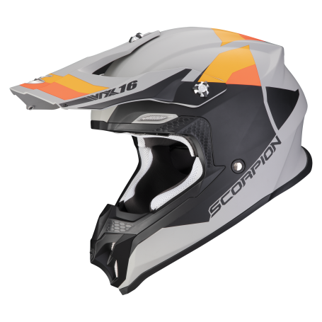 CASCO SCORPION VX 16 EVO AIR SPECTRUM GRIS MATE NARANJA