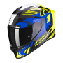 CASCO SCORPION EXO R1 EVO CARBON AIR SUPRA NEGRO NEON AMARILLO AZUL