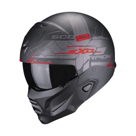 CASCO SCORPION EXO COMBAT II XENON NEGRO MATE ROJO