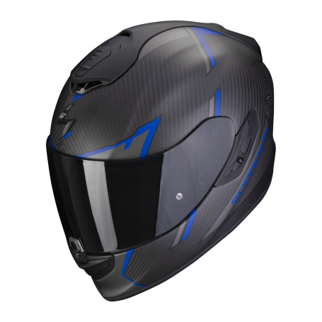 CASCO SCORPION EXO 1400 EVO CARBON AIR KENDAL NEGRO MATE AZUL