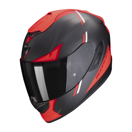 CASCO SCORPION EXO 1400 EVO CARBON AIR KENDAL NEGRO MATE ROJO