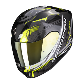 CASCO SCORPION EXO 391 HAUT NEGRO PLATA NEON AMARILLO