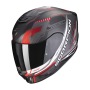 CASCO SCORPION EXO 391 HAUT NEGRO MATE PLATA ROJO