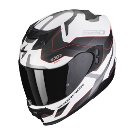 CASCO SCORPION EXO 520 EVO AIR ELAN BLANCO MATE PLATA ROJO