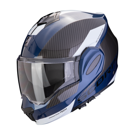 CASCO SCORPION EXO TECH EVO TEAM AZUL NEGRO BLANCO