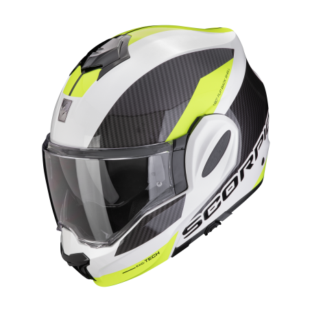 CASCO SCORPION EXO TECH EVO TEAM BLANCO AMAZILLO NEON