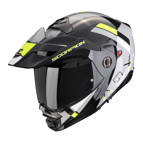 CASCO SCORPION ADX 2 GALANE GRIS NEGRO AMARILLO NEON