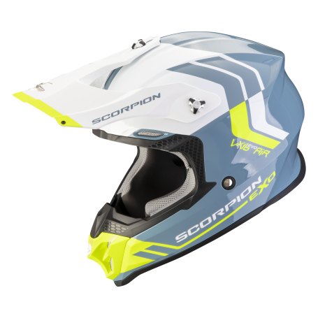 CASCO SCORPION VX 16 EVO AIR FUSION AZUL AMARILLO NEON