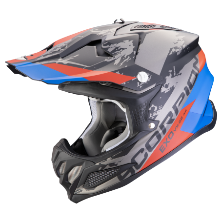 CASCO SCORPION VX 22 AIR CX NEGRO MATE AZUL ROJO