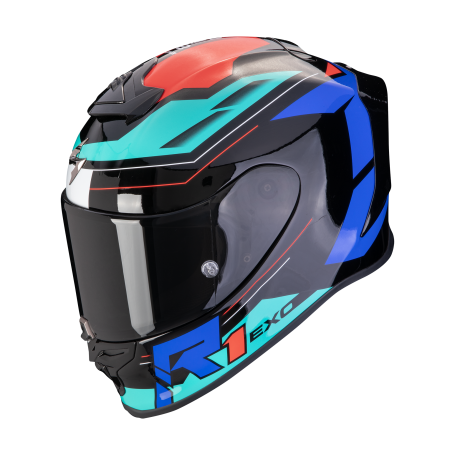 CASCO SCORPION EXO R1 EVO AIR BLAZE NEGRO AZUL