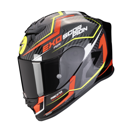 CASCO SCORPION EXO R1 EVO AIR COUP NEGRO ROJO AMARILLO NEON