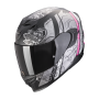 CASCO SCORPION EXO 520 EVO AIR FASTA NEGRO MATE PLATA ROSA