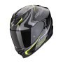 CASCO SCORPION EXO 520 EVO AIR TERRA NEGRO PLATA AMARILLO NEON