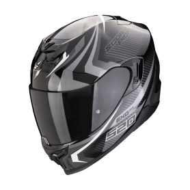 CASCO SCORPION EXO 520 EVO AIR TERRA NEGRO PLATA BLANCO