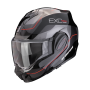 CASCO SCORPION EXO TECH EVO PRO COMMUTA NEGRO PLATA ROJO