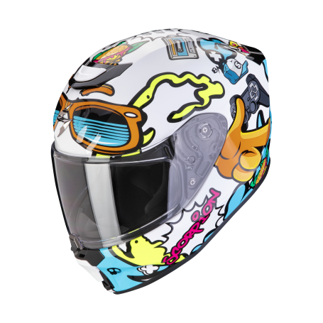 CASCO SCORPION EXO JNR FUN BLANCO AZUL