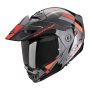 CASCO SCORPION ADX 2 GALANE PLATA NEGRO ROJO