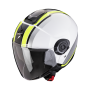 CASCO SCORPION EXO CITY II VEL BLANCO AMAZILLO NEON