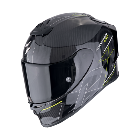 CASCO SCORPION EXO R1 EVO CARBON AIR CYNERGY NEGRO AMARILLO NEON