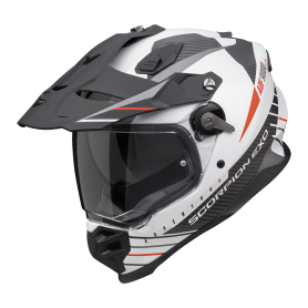 CASCO SCORPION ADF 9000 AIR FEAT BLANCO MATE NEGRO ROJO