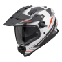 CASCO SCORPION ADF 9000 AIR FEAT BLANCO MATE NEGRO ROJO