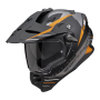 CASCO SCORPION ADF 9000 AIR FEAT NEGRO MATE PLATA NARANJA