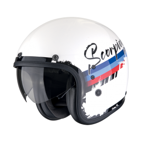 CASCO SCORPION BELFAST EVO ADONIS BLANCO ROJO AZUL