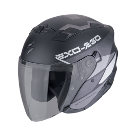 CASCO SCORPION EXO 230 BAND NEGRO MATE PLATA