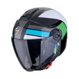 CASCO SCORPION EXO CITY II BLUR NEGRO BLANCO VERDE