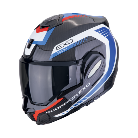 CASCO SCORPION EXO TECH EVO CARBON COSY NEGRO AZUL ROJO