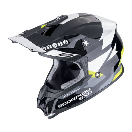 CASCO SCORPION VX 16 EVO AIR ROD NEGRO AMARILLO FLUO