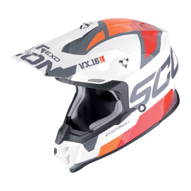 CASCO SCORPION VX 16 EVO AIR ANALOG BLANCO NARANJA