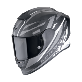 CASCO SCORPION EXO R1 EVO CARBON AIR RUNNER NEGRO MATE BLANCO