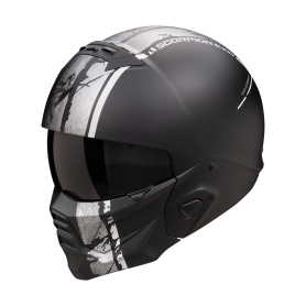 CASCO SCORPION EXO COMBAT II LORD NEGRO MATE PLATA