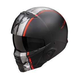 CASCO SCORPION EXO COMBAT II LORD NEGRO MATE ROJO