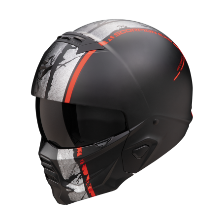 CASCO SCORPION EXO COMBAT II LORD NEGRO MATE ROJO