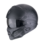 CASCO SCORPION EXO COMBAT II SPIDERWEB NEGRO MATE PLATA