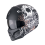 CASCO SCORPION EXO COMBAT II GENESIS NEGRO MATE BLANCO ORO
