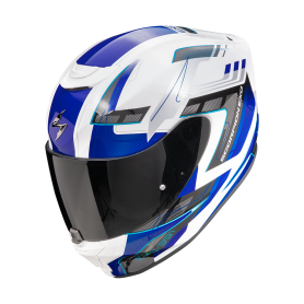 CASCO SCORPION EXO 391 CAPTOR BLANCO AZUL