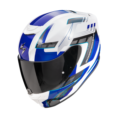 CASCO SCORPION EXO 391 CAPTOR BLANCO AZUL