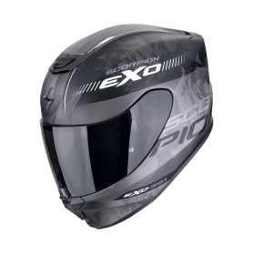 CASCO SCORPION EXO 391 AVA NEGRO MATE PLATA