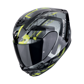 CASCO SCORPION EXO 391 CLUTTER NEGRO AMARILLO FLUO
