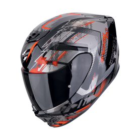 CASCO SCORPION EXO 391 CLUTTER NEGRO ROJO