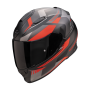CASCO SCORPION EXO 491 ABILIS NEGRO MATE PLATA ROJO
